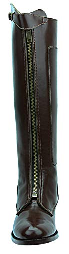 Hispar Mens Man Invader-1 Polo Players Boots Tall Knee High Leather Equestrian - Brown 11 Regular Calf #TOP2