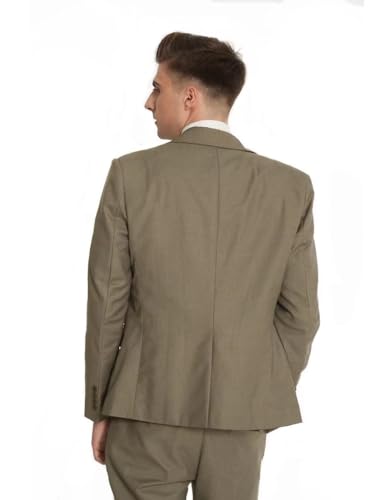 Men's Suits Slim Fit 3 Piece Suits for Men Double Breasted Suit Gold Button Blazer Wedding Suits Jacket Vest Pants Suit Set4