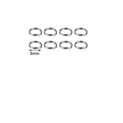 HUIHUIBAO 200 Pieces 8mm Metal Split Rings Nickel Plated Small Key Chain Ring Part for Ornament Crafts and Jewelry Making,Silver - Image 3