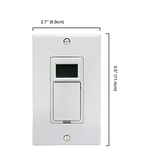 Atronics Digital Wall Switch Timer For 3-Way And Single Pole Application, For Fans, Lights, Heaters. 7 Day Programming - 20 Programs #TOP5