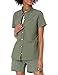 Amazon Essentials Short-Sleeve Classic Fit Outdoor Shirt with Chest Pockets Camicia, Verde Oliva mélange, L