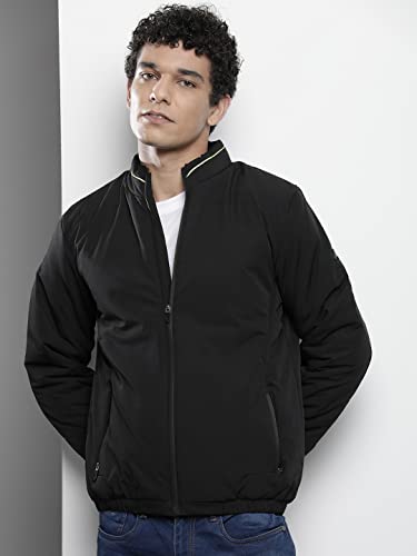 Image of The Indian Garage Co Men Slim Fit Solid Puffer Jackets