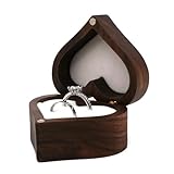 指輪 ケース 指輪ケース 木製 リングケース ミニジュエリーボックス プロポーズ 婚約指輪 リングケース ピアス ジュエリー 収納ケース 小さい 持ち運び 携帯用 シンプル 高級 ハート型 (ホワイト 02)