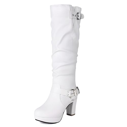 Botte Haute Jusqu'Au Genou Asterisco femme avec plateforme et bout rond en taille 34-43