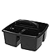 Storex 3-Compartment Small Caddy – Multipurpose Classroom Organizer with Handle, Black, 6-Pack (00972A06C)