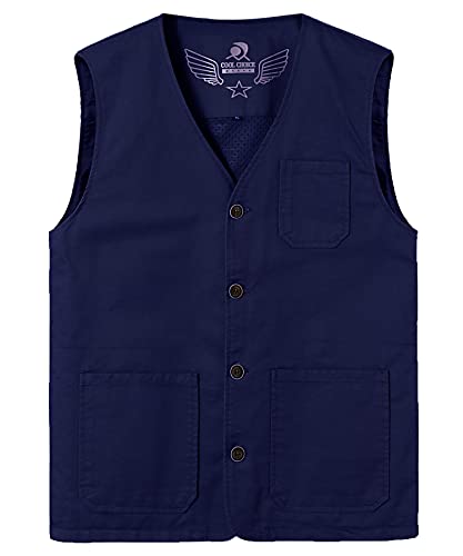 Men's Lightweight Casual Vest Outdoor Cotton Vest Breathable Multi-Pocket Waistcoat Fishing Safari Travel Vests3