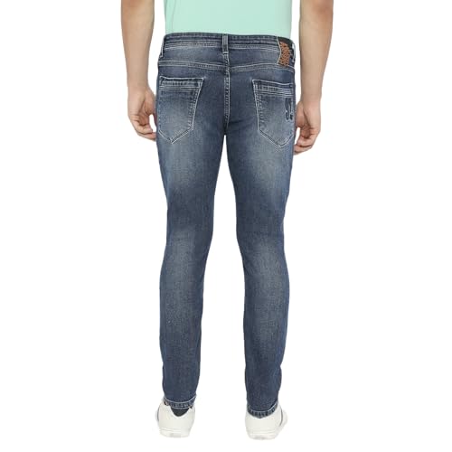 Image of Spykar Men's Kano Slim Fit Mid-Rise Jeans (Ankle Length)