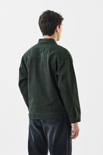 Image of SNITCH Men Casual Jacket | Relaxed Fit Point Collar Solid Style Full Sleeve | 100% Cotton Twill Weave Durable Design With 4 Pockets For Everyday Outings Wear