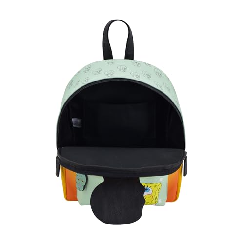 Image of Concept One SpongeBob SquarePants Mini Backpack, Multi, 11 Inch | Handsome Squidward Small Travel Bag Purse for Men and Women, Adjustable Shoulder Straps