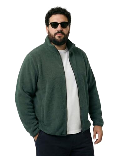Image of UNSTD Men Plus Size Fleece Jacket for Men Standard Length | Winter Wear Full Sleeves Zipper Jacket | Warm & Comfortable Big and Tall Jacket
