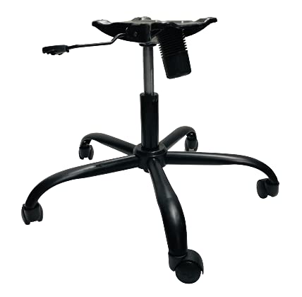 Image of GOYALSON Chair Premium Metal Black Iron Chair Base 26 inch Heavy Duty (with Black Wheel,Power Hydraulic and Single Lever Plate, Small)