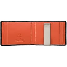 VISCONTI Slim Collection Chisel Leather Wallet RFID Blocked Tap and Go VSL57 Black/Orange