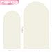 Wokceer Wedding Arch Backdrop Cover 7.2FT, 6FT Spandex Fitted Ivory Arch Covers 2 Set Round Top Chiara Arches Backdrop Cover for Birthday Party Ceremony Banquet Decoration