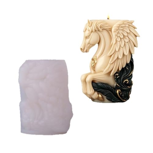ZEPFJHE Moules en silicone en forme de cheval pour savon de moulage de résine, silicone...
