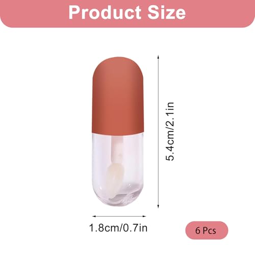Image of 6 Pcs DIY Lip Gloss Making Kit, Empty Lip Balm Containers for Cosmetic Organization, Portable Lip Gloss Tubes for Travel and Makeup Storage, Refillable Lip Gloss Container Set