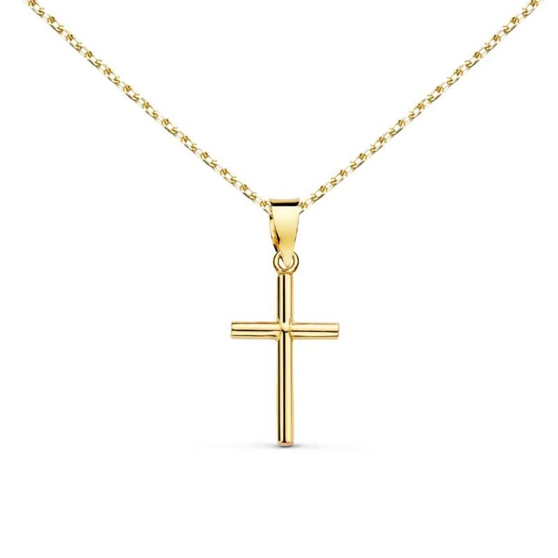 L'Atelier d'Azur Médaille Croix Or 18 Carats 750/000 Jaune - Chaine Dorée Offerte