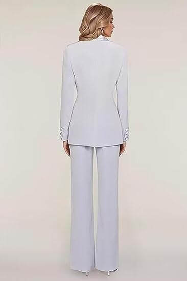 Womens Suit 2 Piece Set Business Two Button Peak Lapel Blazer Jacket with Pants for Office Ladies3