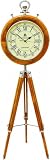 Reloj de Pie - Reloj de pie con trípode de madera náutico | Reloj de pie decorativo vintage Bond Street London para decoración de sala de estar y oficina