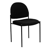 Black Fabric Comfortable Stackable Steel Side Chair [BT-515-1-BK-GG]