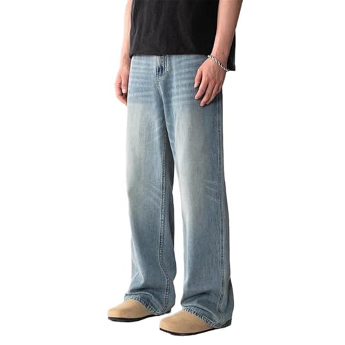 Men's American Vintage Jeans Wide-Leg Loose Straight Summer Thin Long Pants