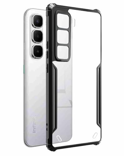 Image of SPAZY CASE Infinix Hot 60 Back Cover | Transparent Crystal Clear Hard PC Back Case with TPU Bumper, Drop Protection Case Cover for Infinix Hot 60