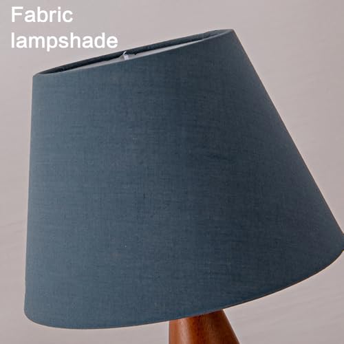 Lampada da Tavolo Moderna in Tessuto, Luce da Comodino in Legno, complemento d'arredo per Camera da Letto, Soggiorno, Ufficio, Regalo per l'inaugurazione della casa, 23 Pollici