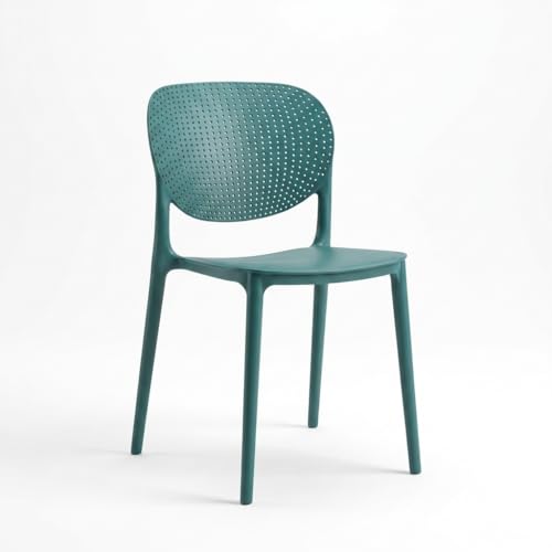 Image of INNOWIN Casper Stackable Arm Chair | Accent Chair for Living Room Home, Bedroom, Cafe and Hotels | 3- Year Warranty | Set of 4 | Plastic | Peacock Blue