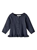 NAME IT Baby Girls NBFRASILLE LS Knit Card Strickjacke, Dark Sapphire, 68