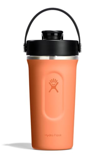Image of Hydro Flask Shaker Bottle - Insulated Stainless Steel Gym Bottle for Pre Workout & Protein 24 Oz Nectar Orange