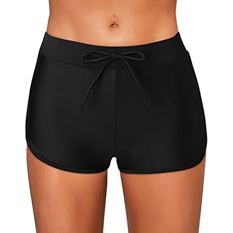 OYZ Period Bathing Suit Bottoms for Teens Bikini Beach Shorts Lace High Women Running Bottom Tankini Briefs Swim Buttons Waist Plus Size Suits Womens Two Piece Black, 16, (OYZ6173pyvHFTA) Cover