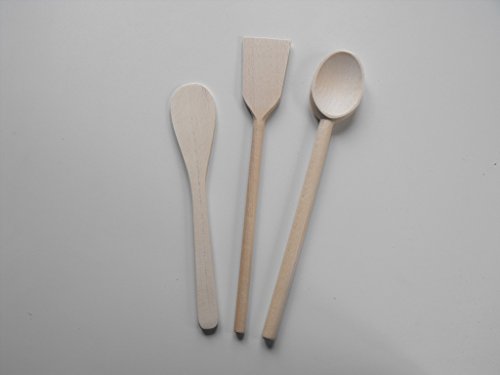 LA CUILLERE DU CHEF Spatule Cuisine en Bois de Hêtre - Lot de 3 pièces - Fabrication Française Cover