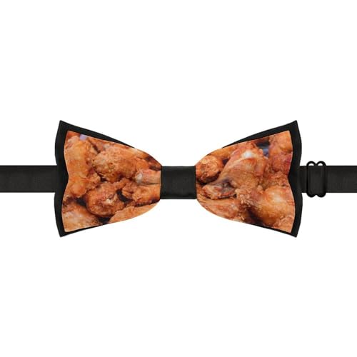 GoasNei Beer And Fried Chicken Legs Bow Tie for Men Adjustable Necktie Funny Tie Neck Ties for Weddings Party