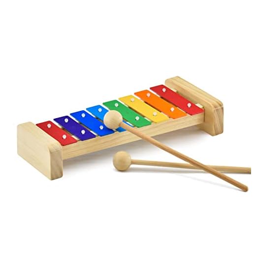 MUSICUBE Xylophone for Kids Wooden Xylophone with Mallets Orff Music Instrument for Educational Preschool Learning Baby Percussion Kit Professional Tuning Gift Choice for Children Harmonica Included