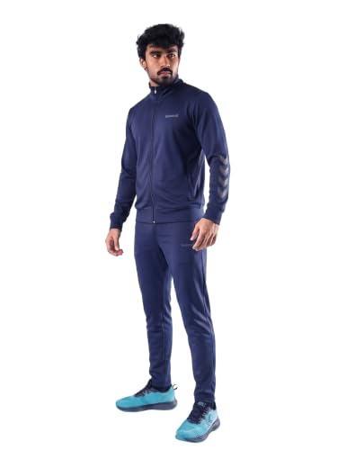 Image of hummel Promo Men's All weather Regular Fit Track Suit with Zipper and Pockets Comfortable Breathable Stretchable Soft Fabric For Everyday Use Ideal for Gym Training or Running Loungwear