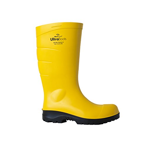 UltraSource 440016-11 Polyurethane Steel Toe Work Boots, Yellow, Size 11