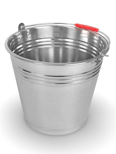 Buri Cubo de Acero 12 litros Cubo Cubo de Agua Macetas Cubo de Ceniza Cubo Decorativo