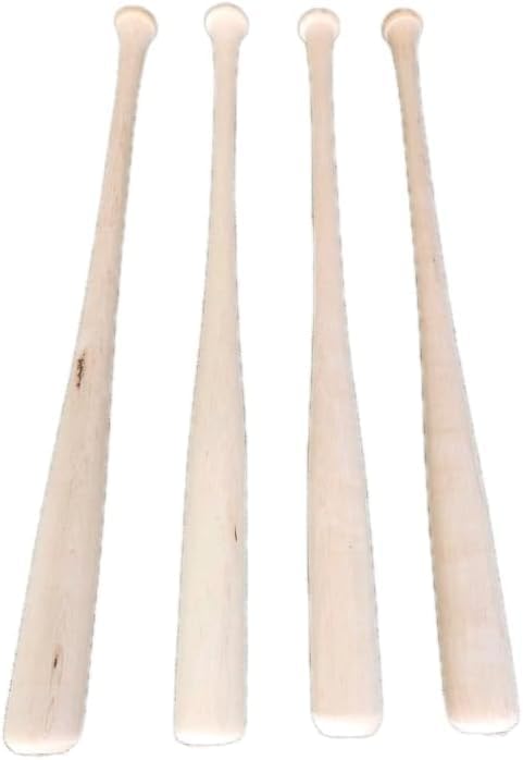 Baseball Bats for Trophy Engraving, 34 Inches, Wood, 4 Pack