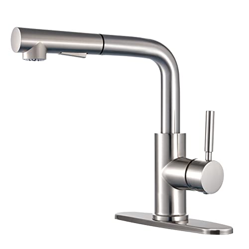 Peppermint Brushed Nickel Pull Out Faucet