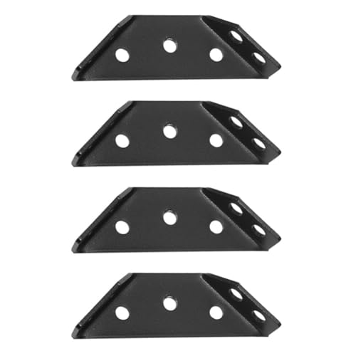 Gettimore Connettore angolare per mobili in acciaio inossidabile, 67 mm, staffa di supporto triangolare per giunti ad angolo retto, hardware di rinforzo per armadi, confezione da 4, nero