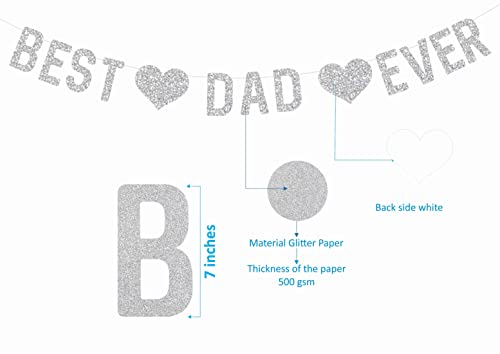 Image of Silver Best Dad Ever cake topper and banner-Fathers Day Cupcake Toppers