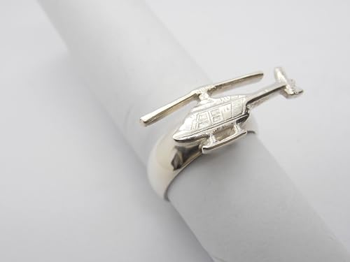 Bague hélicoptère argent 925 le cadeau idéal pour un pilote d'aéronef - 3