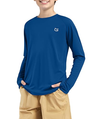G Gradual Boy's Rash Guard UPF 50+ Sun Protection Shirt Quick Dry Long Sleeve Swim Shirts Lightweight SPF Youth Fishing Shirt