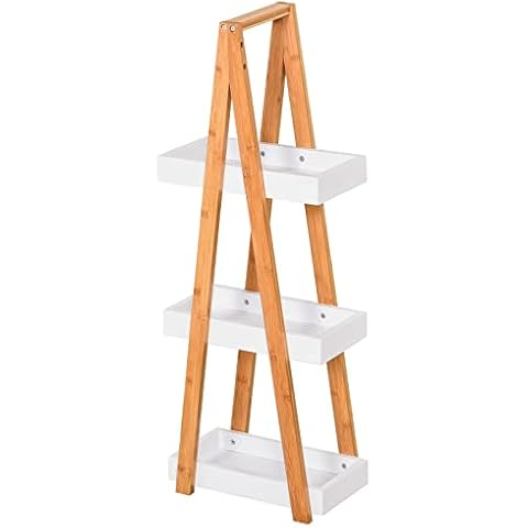 kleankin Estantería de Bambú con 3 Estantes Mueble Organizador Cover