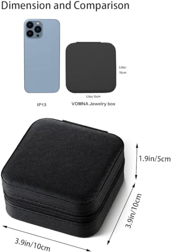 Image of Ballotte Leather Jewelry Organizer Box For Necklaces, Bracelets, Earrings, Rings And More, Small, Pink (Black)
