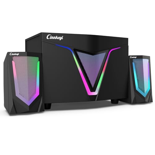 cinnkeyi 2.1 Computer Lautsprecher mit Subwoofer – PC Lautsprecher mit Subwoofer 3,5‑mm‑Audioanschluss/Bluetooth‑Eingang, 23 cm Basslautsprecher, 12 cm Satelliten, Stereo Sound für PC, Laptop cinnkeyi 2.1 Computer Lautsprecher mit Subwoofer – PC Lautsprecher mit Subwoofer 3,5‑mm‑Audioanschluss/Bluetooth‑Eingang, 23 cm Basslautsprecher, 12 cm Satelliten, Stereo Sound für PC, Laptop