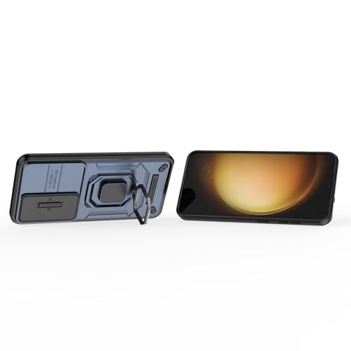 Image of Thermoplastic Polyurethane Camshield Pro Case With Slide Camera Protection And Ring Stand Bumper Back Case Cover For Samsung Galaxy S25 5G (Blue)