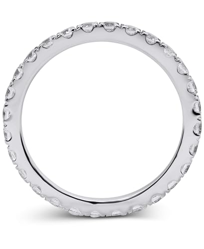 925 Sterling Silver Cz Eternity Band Ring - 14k Silver, Yellow And Rose Gold Plated3