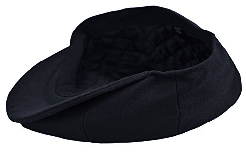 Men's Wool Newsboy Cap, Herringbone Driving Cabbie Tweed Applejack Golf Hat (Navy, X-Large) - Thumbnail 5