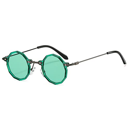 COTIA Small Round Sunglasses Retro Polygon Women Flower Shape UV400 Men Punk Gradient Sun Glasses