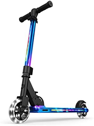 Jetson Scooters - Mars Kick Scooter (Iridescent) - Collapsible Portable Kids Push Scooter - Lightweight Folding Design with High Visibility RGB Light Up LEDs on Wheels and Deck